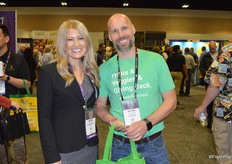 Raina Nelson with Renassaince Food Group and Bryan Thornton with Coosemans Worldwide are walking the floor.